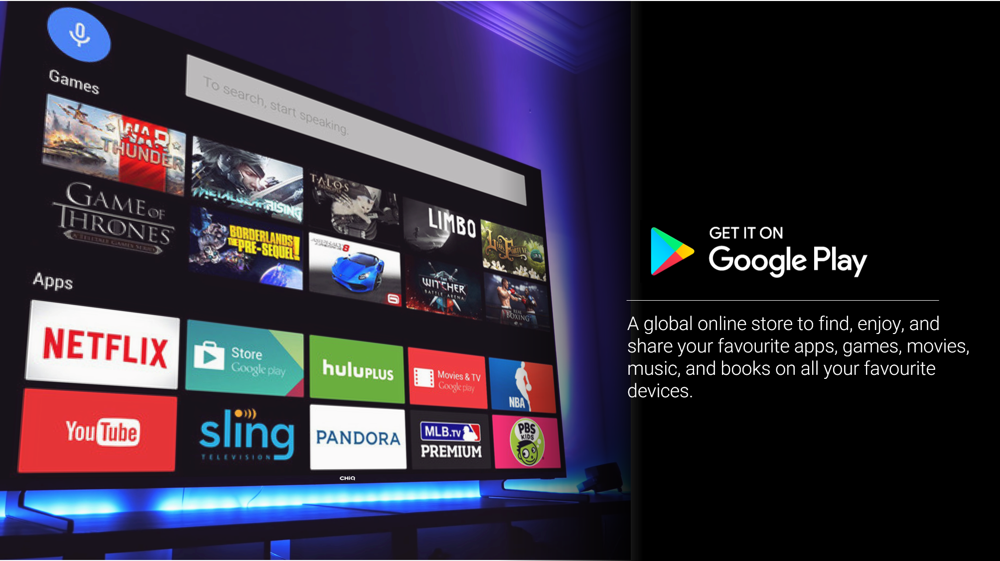 CHIQ 65 LED 4K Google Frameless TV U65G7PG - Buy Online with Afterpay &  ZipPay - Bing Lee